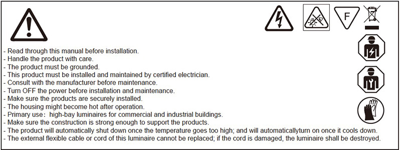 installation notice of LED high bay lamp