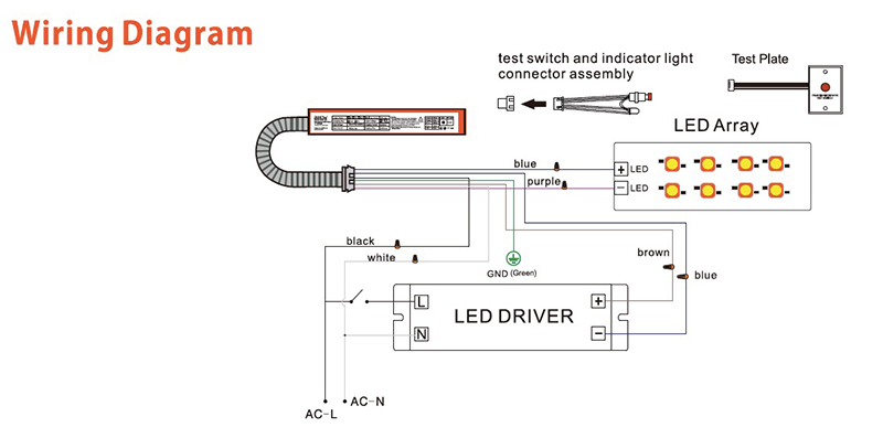 wiring diagram of emergency back up driver for panel light