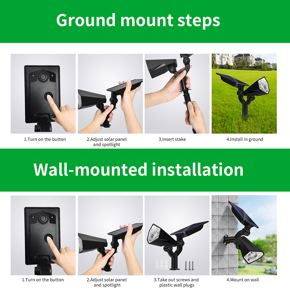 ground mount and wall mount solar spot light